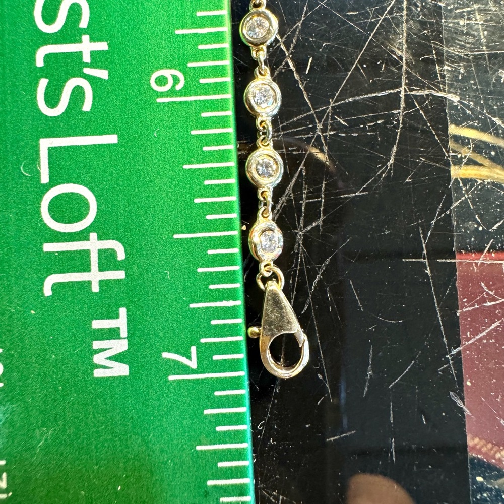 14k Designer 1.20ctt Diamonds by the line Bezel Bracelet - Picture 6 of 11